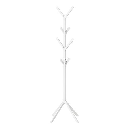 MONARCH SPECIALTIES Coat Rack, Hall Tree, Free Standing, 8 Hooks, Entryway, 70"H, Bedroom, Metal, White, Contemporary I 2059